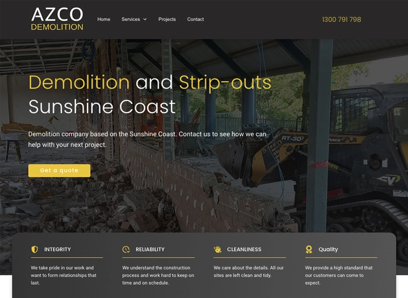 Promoting Sunshine Coast demolition business on Wordpress